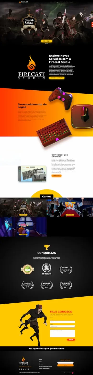 Desenvolvimento de site profissional para desenvolvedora de jogos