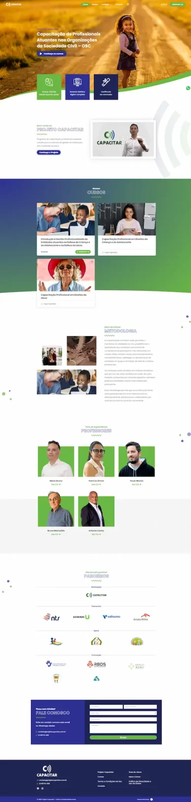 Desenvolvimento de site profissional para EAD