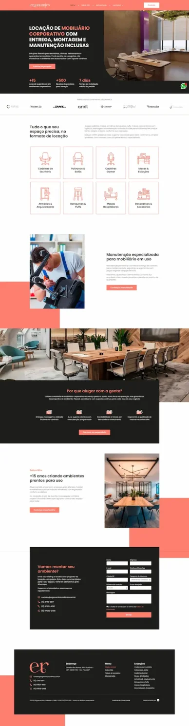 Desenvolvimento de site profissional para empresa de locação de mobílias comerciais