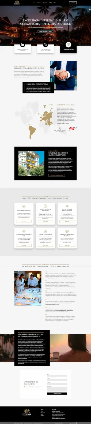 Desenvolvimento de site profissional para consultoria hoteleira